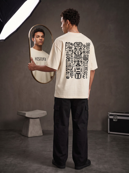 AesthoLook - Tribal Symbolic History Tee (Cream)