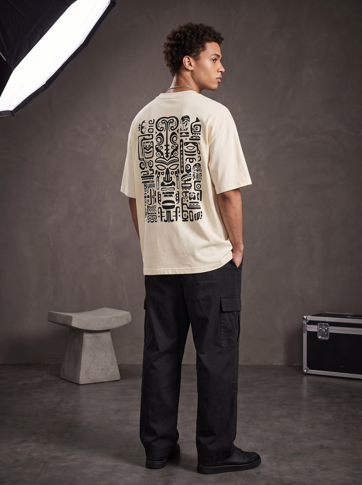 AesthoLook - Tribal Symbolic History Tee (Cream)