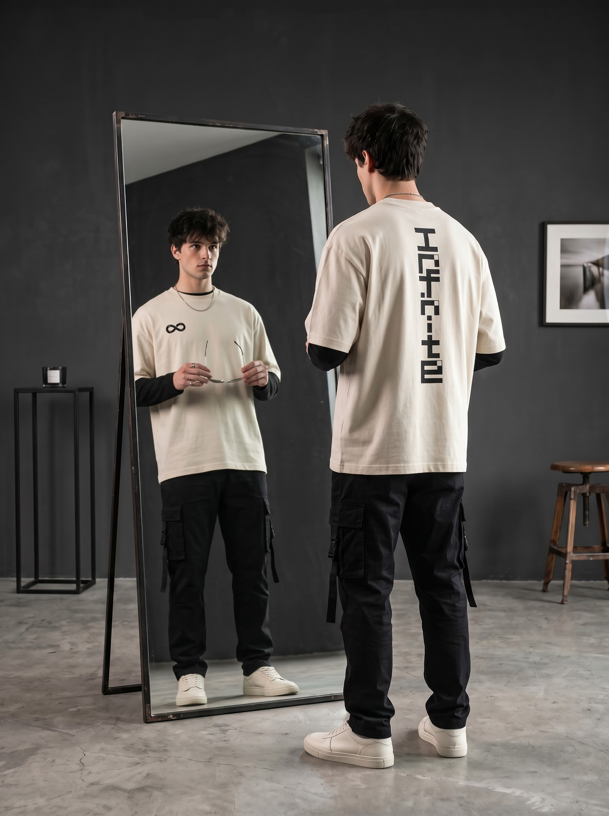 AesthoLook - Infinite Line Tee (Cream)