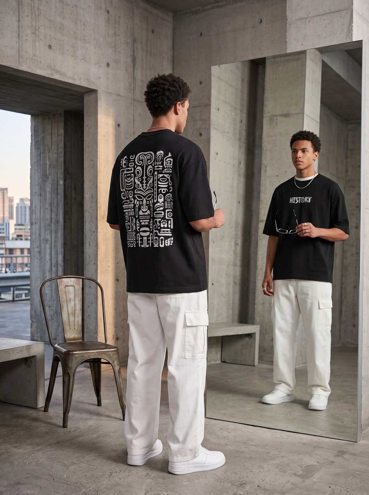 AesthoLook - Tribal Symbolic History Tee (Black)
