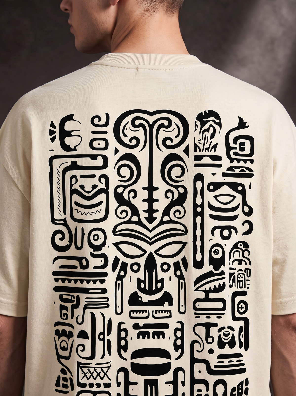 AesthoLook - Tribal Symbolic History Tee (Cream)