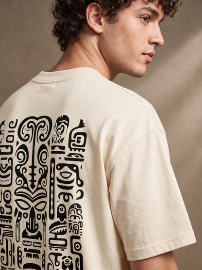 AesthoLook - Tribal Symbolic History Tee (Cream)