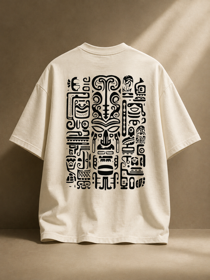AesthoLook - Tribal Symbolic History Tee (Cream)
